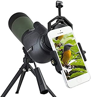 Gosky 20-60 X 80 Porro Prism Spotting Scope- Waterproof Scope for Bird Watching Target Shooting Archery Range Outdoor Activities -with Tripod & Digiscoping Adapter