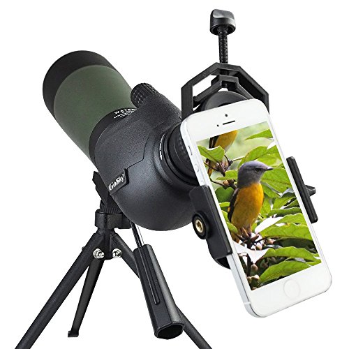 Gosky 20-60 X 80 Porro Prism Spotting Scope- Waterproof Scope for Bird Watching Target Shooting Archery Range Outdoor Activities -with Tripod & Digiscoping Adapter