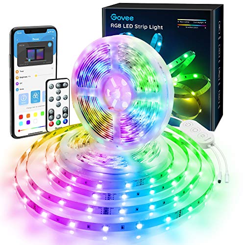 Govee 32.8 Feet RGB Led Strip Lights, App Control, Music Mode for Bedroom, Room, Kitchen, Party