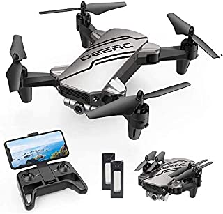 DEERC D20 Mini Drone for Kids with 720P HD FPV Camera Remote Control Toys Gifts for Boys Girls with Altitude Hold, Headless Mode, One Key Start Speed Adjustment, 3D Flips 2 Batteries, Silver