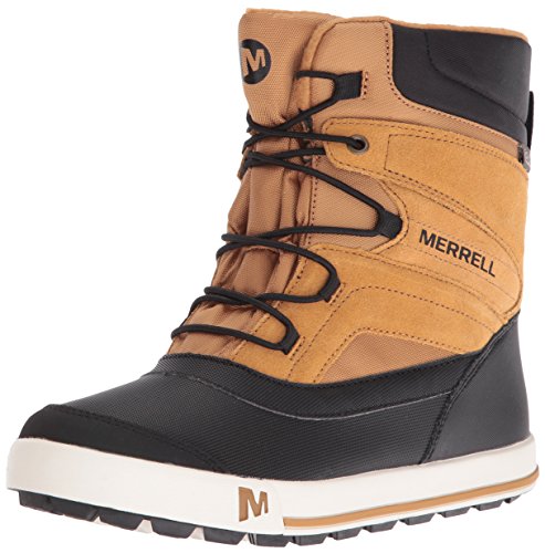 Merrell Kids' Unisex Ml-Snow Bank 2.0 Wtrpf Boot, Wheat/Black, 6 M US Big Kid