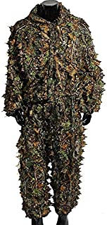 Upgrade Ghillie Suit Set, 3D Lifelike Super Lightweight Camouflage Clothing Outdoor Jungle Woodland Hunting for Youth and Adult