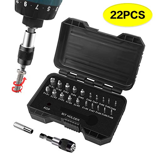 Cohotek 22PCS Stripped Screw Extractor Set, Stuck Screw Extractor kit with 10 Sizes Drills and Extractor, HSS Material, Broken Bolt Remover Set with Magnetic Extension Bit Holder and Socket Adapter