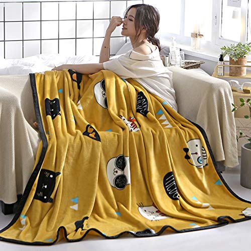 XYL HOME Coral Fleece Blanket Quilt Thick Winter Blanket Single Flannel Sheets Casual nap Blanket nap, 120cmx200cm, NZ-cat cat World