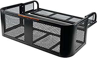 ORCISH ATV UTV Universal Rear Drop Basket Rack Detachable Steel Luggage Cargo Steel Mesh Surface