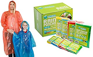 Lingito Rain Poncho Family Pack: Extra Thick -Disposable Emergency Rain Ponchos for Men, Women and Teens, Children (8pack)