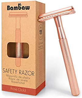 Rose Gold Safety Razor Women | Metal Razors for Women | Reusable Razor | Eco Friendly Shaving | Metal Shaver | Double Blade Razor | Waste Free | Ladies Safety Razor | Eco Razors for Women | Bambaw