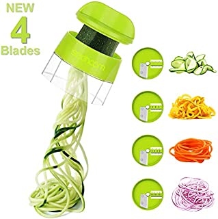 Sedhoom 4 in 1 Handheld Spiralizer Vegetable Slicer, Vegetable Spiralizer, Zucchini Spaghetti Maker, Zucchini Spiralizer, Zucchini Noodle Maker, Spiral Slicer Great For Salad, Salad Utensils