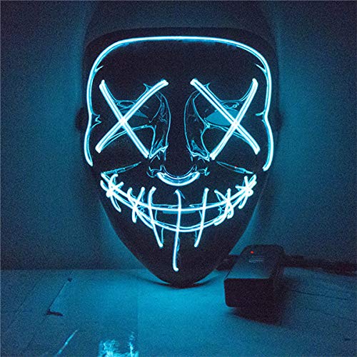 Yourlove one Halloween LED Mask Purge Masks Election Mascara Costume DJ Party Light Up Masks Glow in Dark 10 Colors to Choose x11032h