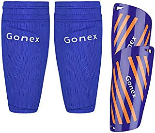 Gonex Soccer Shin Guards for Kids Adult, Youth Boys Girls Shin Guards Slip in Soccer Shin Pad Sleeves Canilleras for Football Games, EVA Cushion Protection Reduce Shocks & Injuries