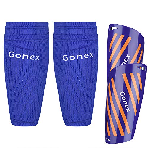 Gonex Soccer Shin Guards for Kids Adult, Youth Boys Girls Shin Guards Slip in Soccer Shin Pad Sleeves Canilleras for Football Games, EVA Cushion Protection Reduce Shocks & Injuries