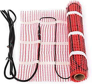 Happybuy 15 Sqft 120V Electric Radiant Floor Heating Mat Self-Adhesive Mesh Floor Heat Mat Underfloor Tiles Home Commercial Radiant Floor Warming Systems Mats (15sqft)