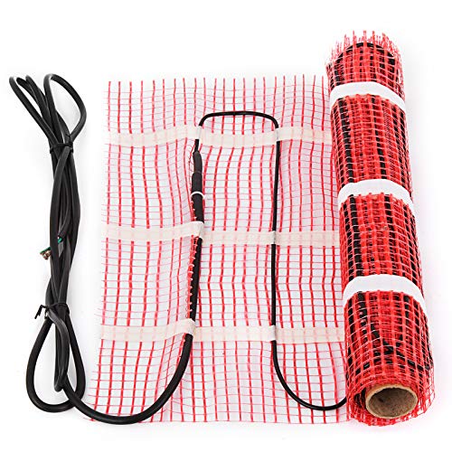 Happybuy 15 Sqft 120V Electric Radiant Floor Heating Mat Self-Adhesive Mesh Floor Heat Mat Underfloor Tiles Home Commercial Radiant Floor Warming Systems Mats (15sqft)