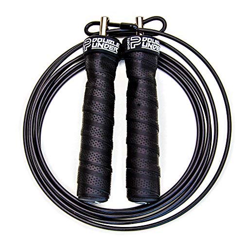 P2 Sports & Fitness Jump Rope Workout System for Double Unders, 2 Cable Weights for Heavy and Light Skipping, Speed Grip for WOD, HIIT Workouts, MMA or Boxing, 10 Foot Ad