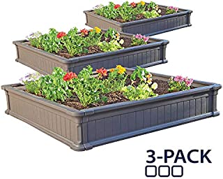 Lifetime 60069 Raised Garden Bed Kit, 4 by 4 Feet, Pack of 3