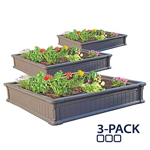 Lifetime 60069 Raised Garden Bed Kit, 4 by 4 Feet, Pack of 3