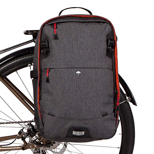 Two Wheel Gear - Pannier Backpack Convertible LITE (22 Litre) - 2 in 1 Commuting and Bicycle Touring Bag - Kompakt Rail Mounting System (Graphite)