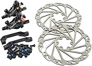 JUIN TECH R1 Hydraulic Road CX Disc Brake Set 160mm with Rotor, Front and Rear, Black, JT1902