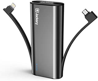 Portable Charger Jackery Bolt 6000 mAh - Power bank with built in Lightning Cable Apple MFi certified iPhone Battery Charger External Battery Pack