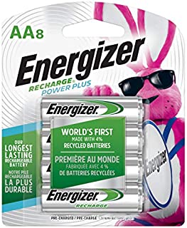 Energizer Rechargeable AA Batteries, NiMH, 2300 mAh, Pre-Charged, 8 count (Recharge Power Plus)