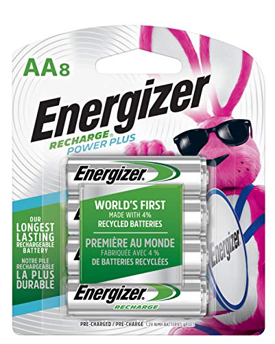 Energizer Rechargeable AA Batteries, NiMH, 2300 mAh, Pre-Charged, 8 count (Recharge Power Plus)