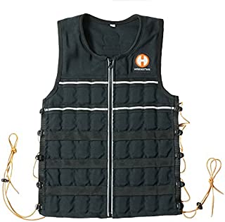 Hyperwear Hyper Vest Elite Weighted Vest, Medium 20 lb, Thin, Adjustable, Durable Cordura Fabric, Reflective Trim (Medium)