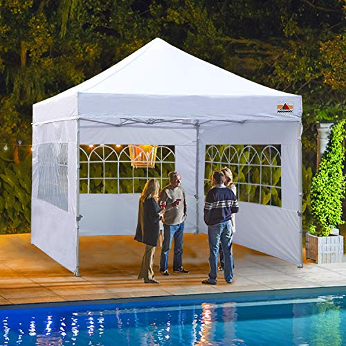 ABCCANOPY Outdoor Winter Gazebo 10x10 Oversized Weather Pod Party Tent,Premium Greenhouse Instant Pop Up Camping Tent with Elegant Church Window,Snow and Rain Protection,Bonus Wheeled Bag,White