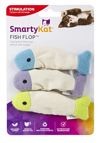 SmartyKat Fish Flop Cat Toy Catnip Crinkle Toys