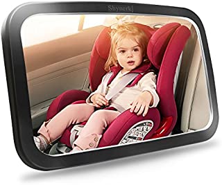 Shynerk Baby Car Mirror, Safety Car Seat Mirror for Rear Facing Infant with Wide Crystal Clear View, Shatterproof, Fully Assembled, Crash Tested and Certified