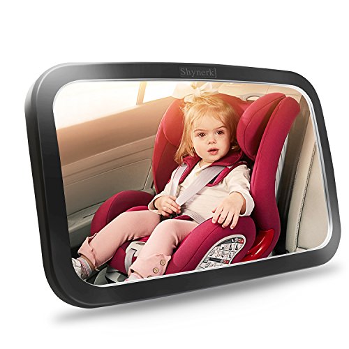 Shynerk Baby Car Mirror, Safety Car Seat Mirror for Rear Facing Infant with Wide Crystal Clear View, Shatterproof, Fully Assembled, Crash Tested and Certified