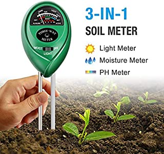 Atree Soil pH Meter, 3-in-1 Soil Tester Kits with Moisture,Light and PH Test for Garden, Farm, Lawn, Indoor & Outdoor (No Battery Needed)