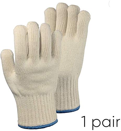 1 PAIR Heat Resistant Gloves Oven Gloves Heat Resistant With Fingers Oven Mitts Kitchen Pot Holders Cotton Gloves Kitchen Gloves Double Oven Mitt Set Oven Gloves With Fingers