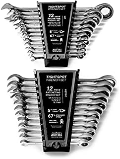 24pc IN/MM TIGHTSPOT Ratchet Wrench MASTER SET - Inch & Metric With Quick Access Wrench Organizer - Our standard in combination wrench sets from gear to tip