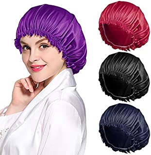 ROYBENS 4PCS Satin Bonnet for Women Natural Curly Hair,D