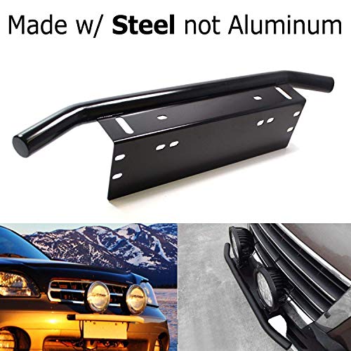 iJDMTOY AA3117- Stainless Steel Front Bumper License Plate LED Lighting Bar