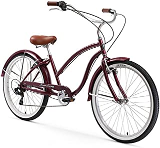 Firmstrong Chief Lady 7-Speed Beach Cruiser Bicycle, 26-Inch, Purple