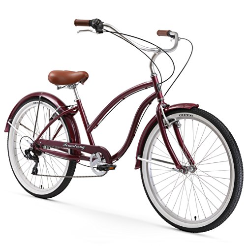 Firmstrong Chief Lady 7-Speed Beach Cruiser Bicycle, 26-Inch, Purple