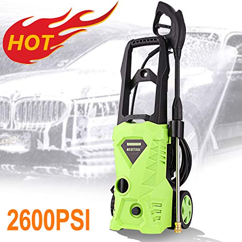 Homdox Electric Pressure Washer, Power Washer with 2600 PSI,1.6GPM, (4) Nozzle Adapter, Longer Cables and Hoses and Detergent Tank,for Cleaning Cars, Houses Driveways, Patios,and More