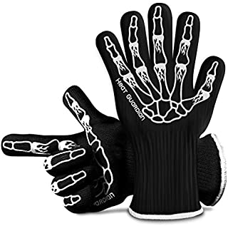 Heat Guardian Heat Resistant Gloves  Protective Gloves Withstand Heat Up To 932  Use As Oven Mitts, Pot Holders, Heat Resistant Gloves for Grilling  Features 5 Cuff for Forearm Protection