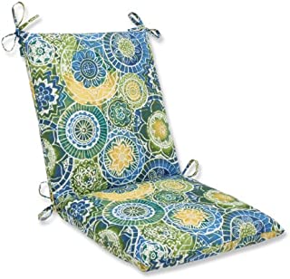 Pillow Perfect Outdoor/Indoor Omnia Lagoon Square Corner Chair Cushion, 36.5 inch x 18 inch, Blue