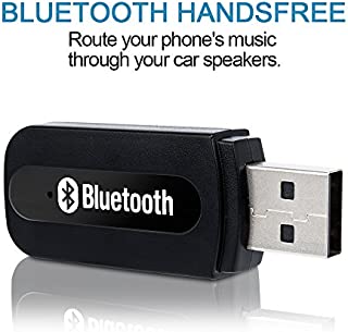 USB Bluetooth Receiver for Car, Music Streaming Car Kit, Portable Wireless Audio Adapter 3.5mm Aux Cable