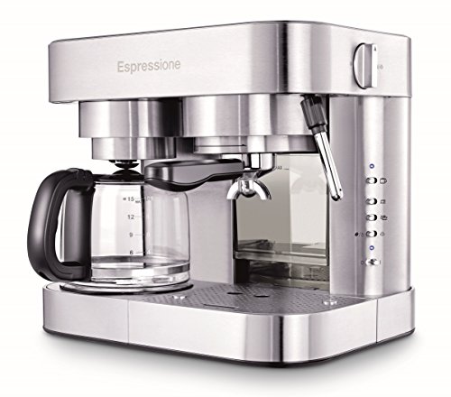 Espressione EM-1040 Stainless Steel Machine Espresso and Coffee Maker, 1.5 L