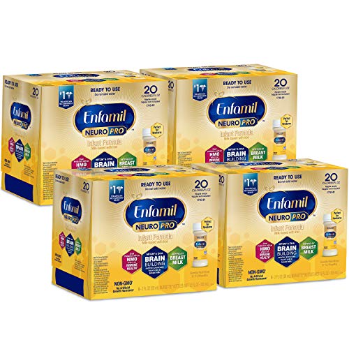 Enfamil NeuroPro Ready to Feed Baby Formula Milk, 2 Fluid Ounce Nursette - MFGM, Omega 3 DHA, Probiotics, Iron & Immune Support, 24 count (Package May Vary)