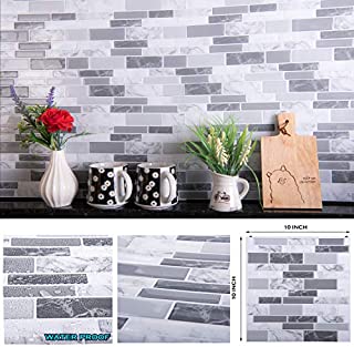 STIQUICK TILES Peel and Stick Backsplash - for Kitchen Decorative Tiles in Marble (10 Sheets) (10