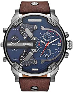 Diesel Men's Mr. Daddy 2.0 Quartz Leather Multifunction Watch, Color: Brown (Model: DZ7314)