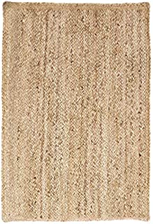 SUPERIOR Natural Braided Collection Hand Woven Jute Rug, 5' X 8'