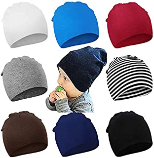 DRESHOW BQUBO 8 Pack Unisex Baby Beanie Hat Infant Baby Soft Cute Knit Cap Nursery Beanie