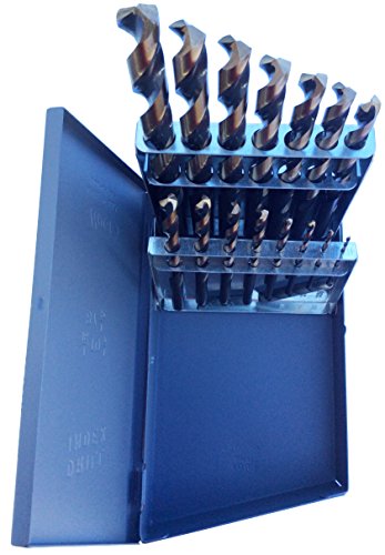 Drill America 15 Piece Heavy Duty High Speed Steel Drill Bit Set with Black and Gold Finish, KFD Series