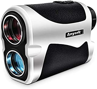 Anyork Golf Rangefinder 6X Laser Range Finder 1500 Yard with Slope On/Off Pinsensor Flag-Lock Tech with Vibration, Continuous Scan Support-with Battery-Black