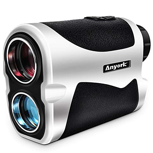 Anyork Golf Rangefinder 6X Laser Range Finder 1500 Yard with Slope On/Off Pinsensor Flag-Lock Tech with Vibration, Continuous Scan Support-with Battery-Black